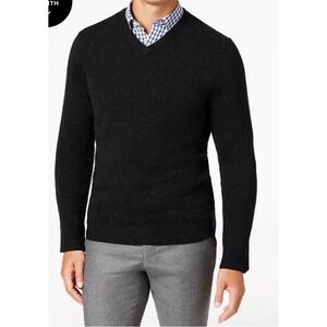 Club Room Luxury 100% Cashmere V Neck Sweater Men Medium Deep Black New With Tag